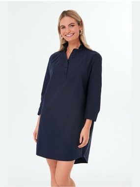 Pomander Place by Tuckernuck French NAVY Blue Polly Dress sz Large Boxy Shift